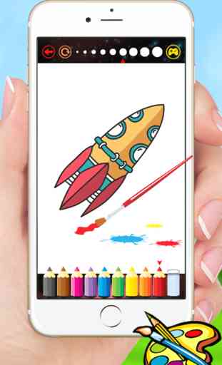 Foguetes e naves espaciais coloração - Desenho para crianças jogos gratuitos 4