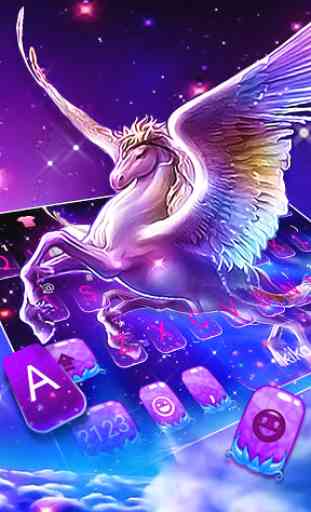 Novo tema de teclado Dreamy Wing Unicorn 1