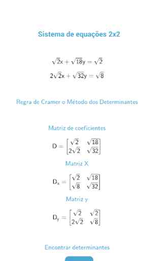 Sistema de equações 2x2 3