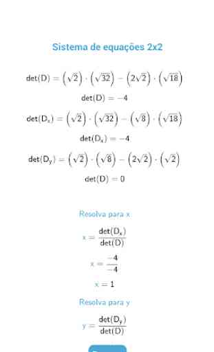 Sistema de equações 2x2 4