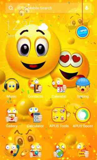 Funny Emoji APUS Launcher theme 1