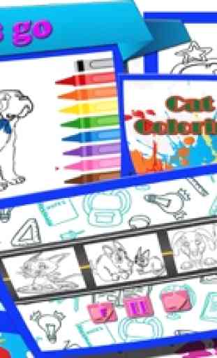 cães gatos animal de estimação - crianças colorir 4