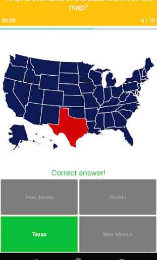 Quiz do Mapa dos EUA. 50 Estados Quiz. 4
