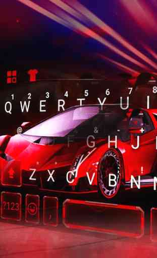 Tema Keyboard Racing Red Sports Car 1