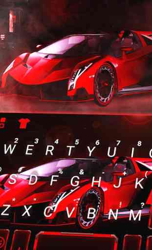 Tema Keyboard Racing Red Sports Car 2