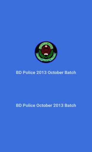 BD Police 2013 October Batch 1