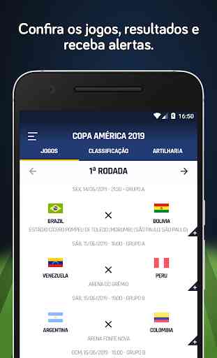 Tabela da Copa América Brasil 2019 1