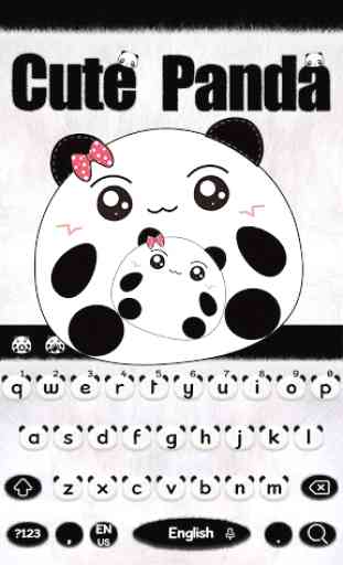 Fofa panda teclado tema Cute Panda 1