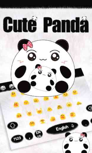 Fofa panda teclado tema Cute Panda 2