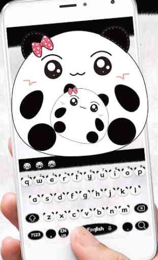 Fofa panda teclado tema Cute Panda 3