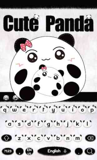 Fofa panda teclado tema Cute Panda 4