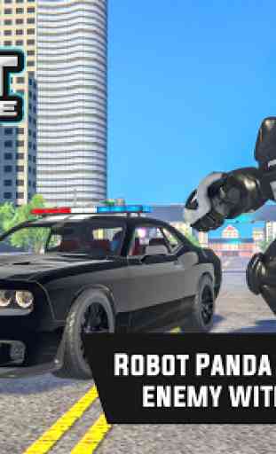 polícia panda robot transformação: tiro robô 1