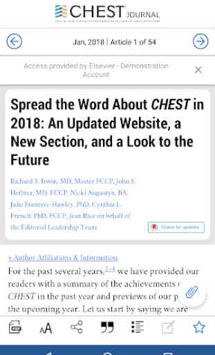 CHEST® Journal App 2