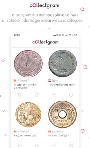 Collectgram - Catálogo de moedas gestão de coleção 1