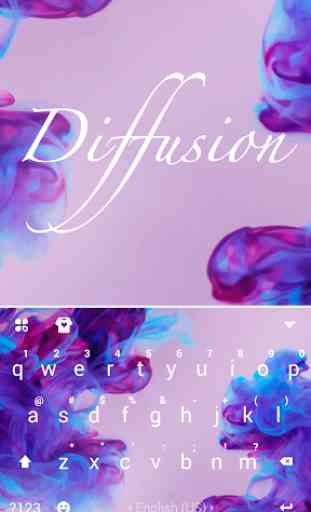 O tema de teclado Diffusion Purple 2