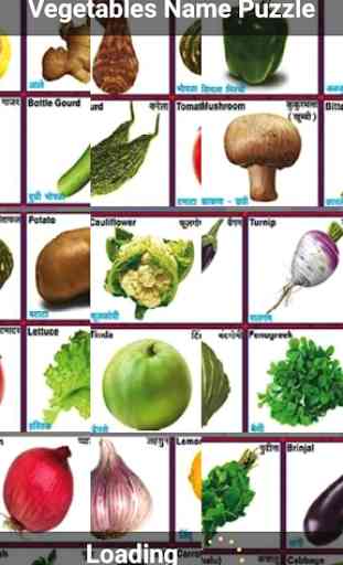 Vegetables Name Puzzle 2