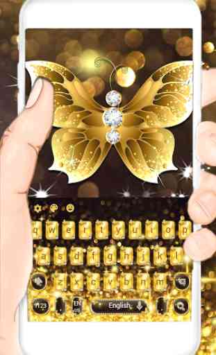 Gold Butterfly Keyboard Theme 2