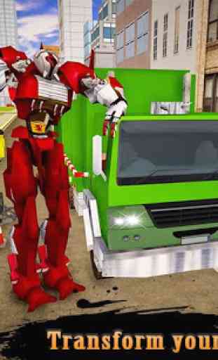 caminhão lixo transformação robô real dirigindo 3D 4