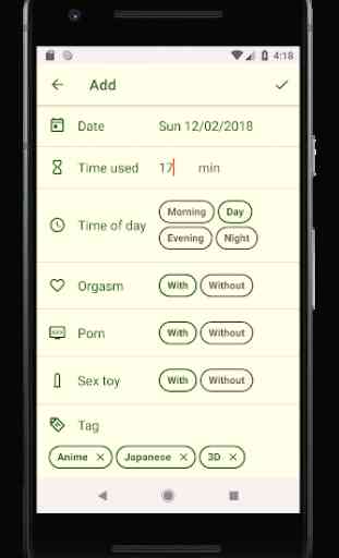 EiNano: Masturbation (Sex act) Orgasm Tracker App 1