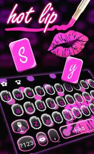 Novo tema de teclado Diamond Sexy Pink Lip 2