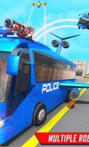 Voar ônibus da polícia robô transformar guerra 1