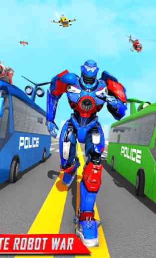 Voar ônibus da polícia robô transformar guerra 4