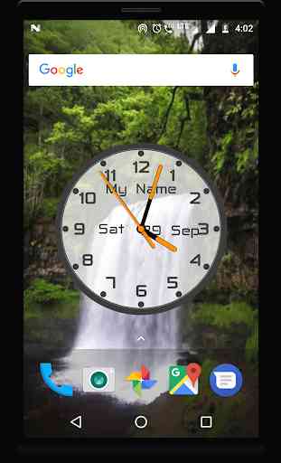 Waterfall live wallpaper with analog clock 1