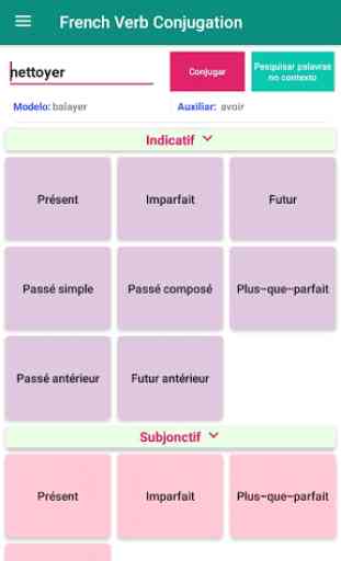 Francês verbo conjugação - conjugador - tradução 2