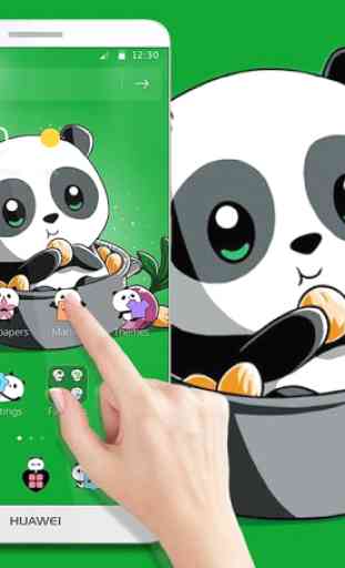 Cute Anime Green Panda Theme 3