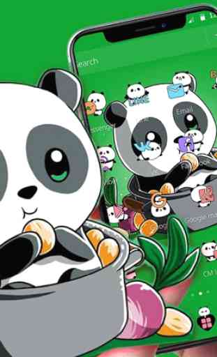 Cute Anime Green Panda Theme 4