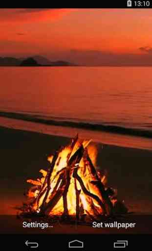 Bonfire On The Beach Animated Live Wallpaper 1