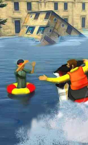 Flood Rescue Speed Boat Simulator : Lifeguard Help 4