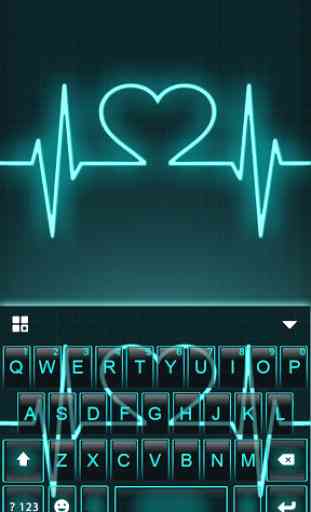 Tema Keyboard Neon Heart Love 1