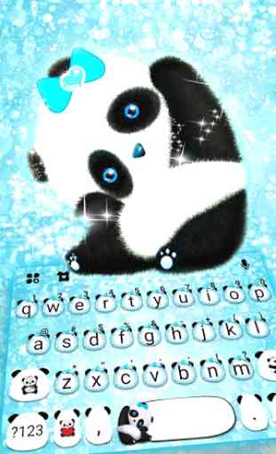 Tema Keyboard Blue Glitter Baby Panda 1