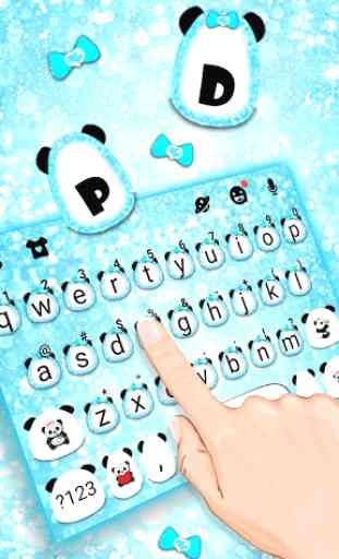 Tema Keyboard Blue Glitter Baby Panda 2