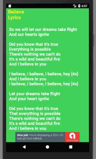 Believe Lyrics 1