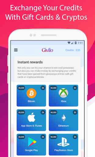 Givilo - Win Free Giveaways & Gift Cards 4