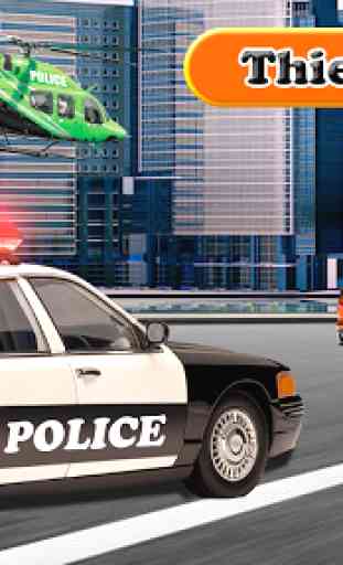 Gangster Escapar Carro: Polícia Cidade Carro Sim 2