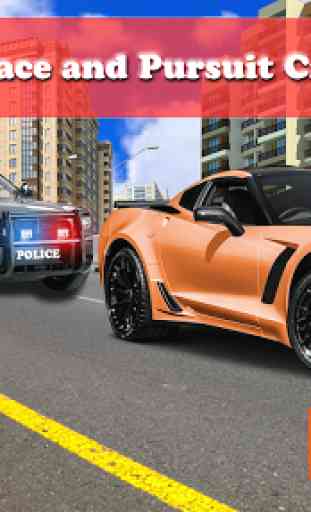 Gangster Escapar Carro: Polícia Cidade Carro Sim 3