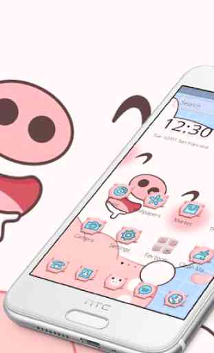Pink Cartoon Cute Pig Theme 4