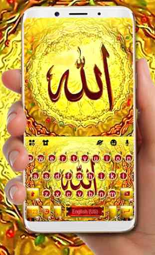 Tema Keyboard Gold Allah 1