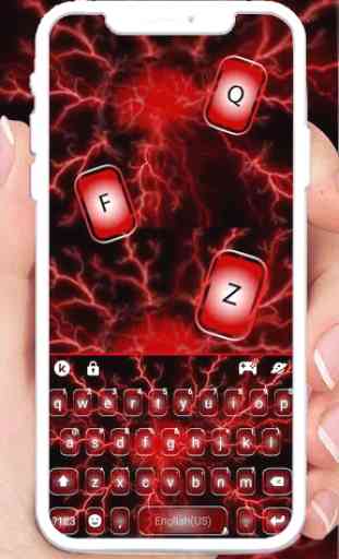 Tema Keyboard Red Lightning 3d Thunder 1