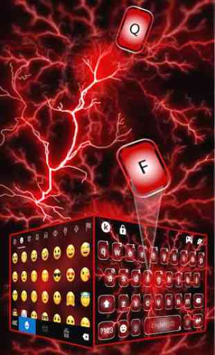 Tema Keyboard Red Lightning 3d Thunder 2