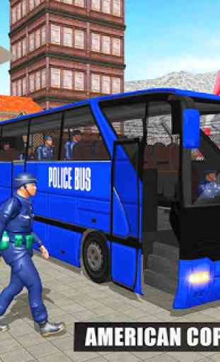 US Police Bus Mountain Driving Simulator 4