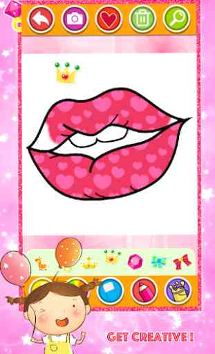 Glitter Toy Lips with Makeup Brush Set coloring 3