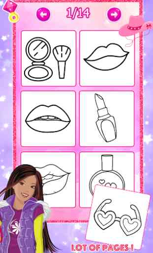 Glitter Toy Lips with Makeup Brush Set coloring 4