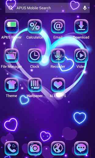 Purple romantic love  APUS Launcher theme 2