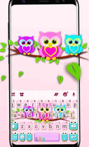 Tema Keyboard Lovely Owls 1