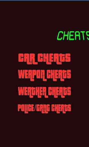 Cheats for GTA San Andreas 4