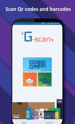 G-scan Qr code and barcode scanner 1
